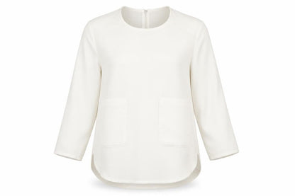 Womens UK Size M Sfera White Basic Blouse