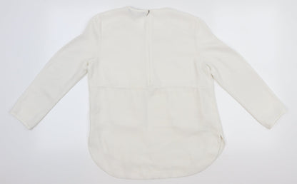 Womens UK Size M Sfera White Basic Blouse