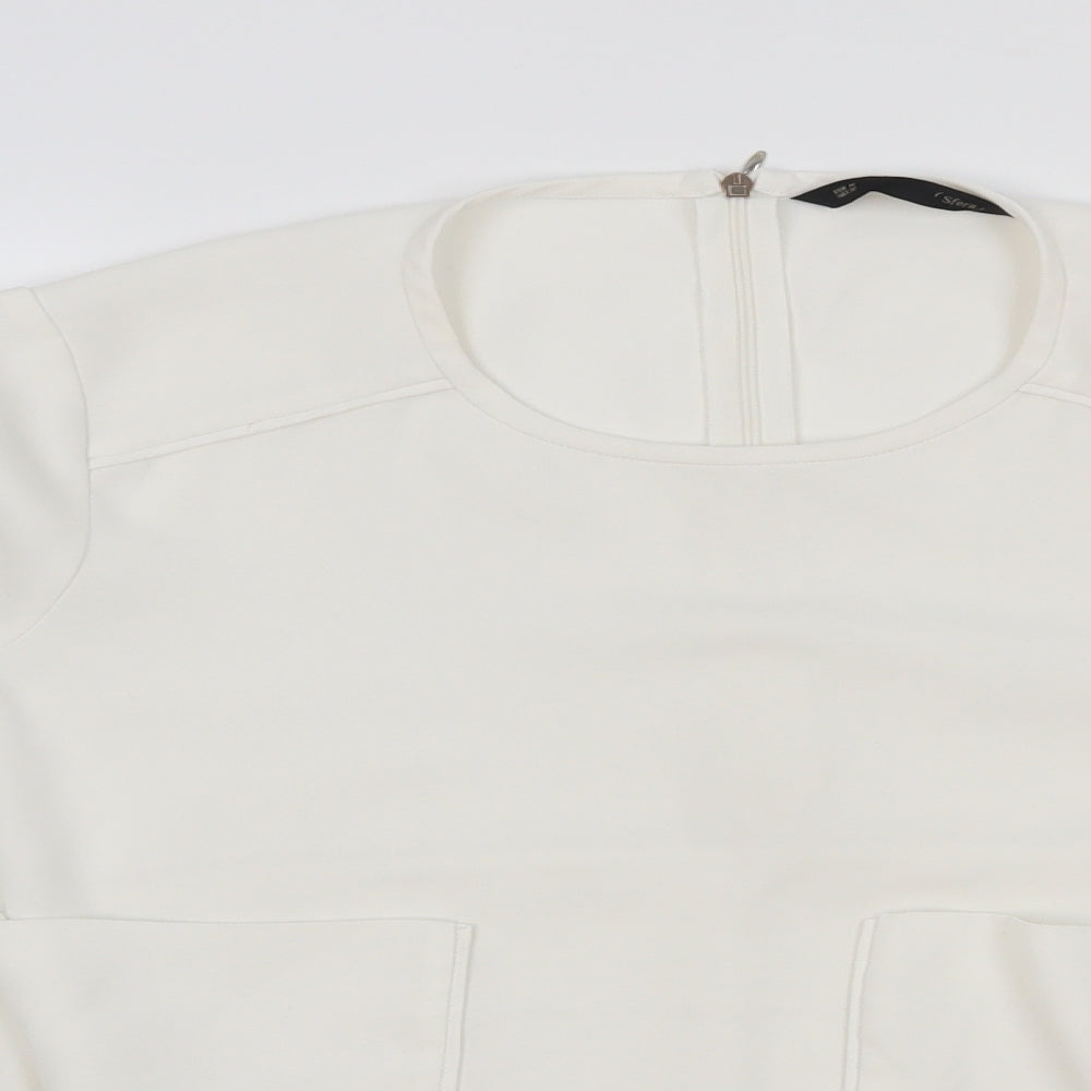 Womens UK Size M Sfera White Basic Blouse
