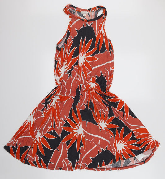 Gap Womens Orange Floral  A-Line  Size XS