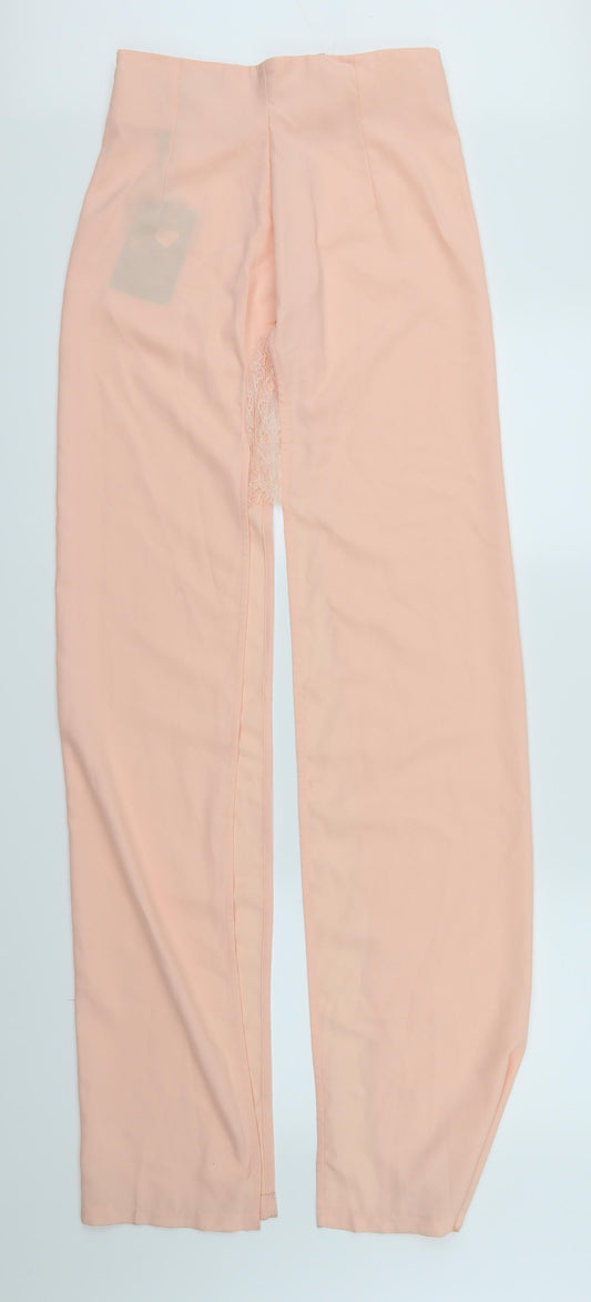 Missguided Womens Pink   Dress Pants Trousers Size 10 L36 in - open legged