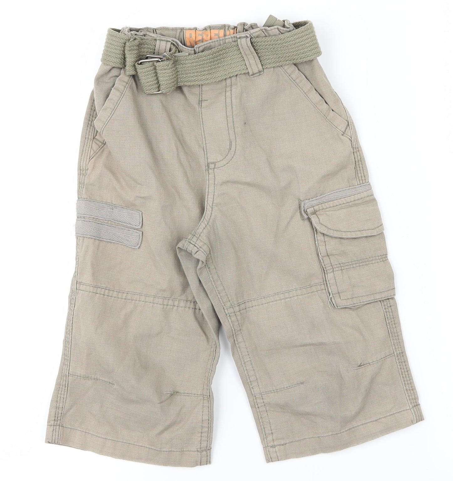Rebel Jr Boys Beige   Cargo Shorts Size 4-5 Years