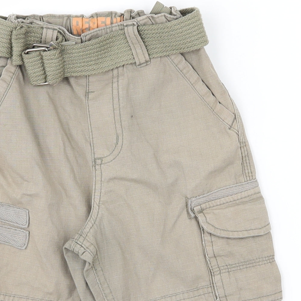 Rebel Jr Boys Beige   Cargo Shorts Size 4-5 Years