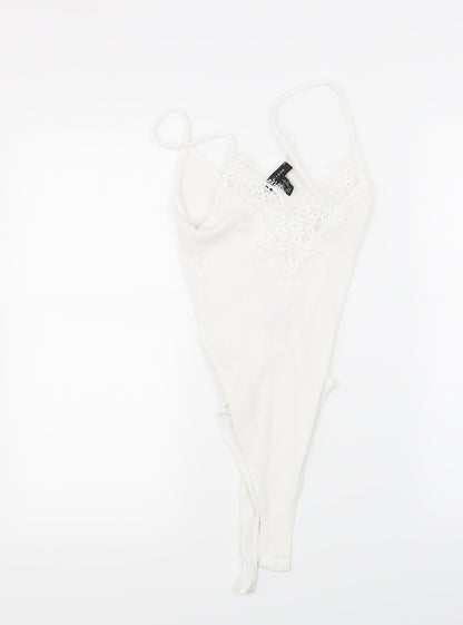 New Look Womens White   Babydoll Bodysuit Size 6