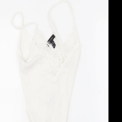New Look Womens White   Babydoll Bodysuit Size 6