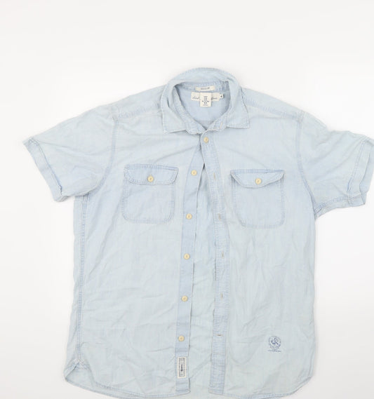 Womens UK Size M LOGG Blue Basic Button-Up