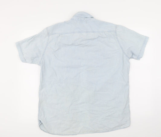Womens UK Size M LOGG Blue Basic Button-Up