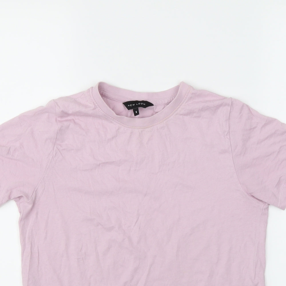 Womens UK Size 6 New Look Pink Basic T-Shirt