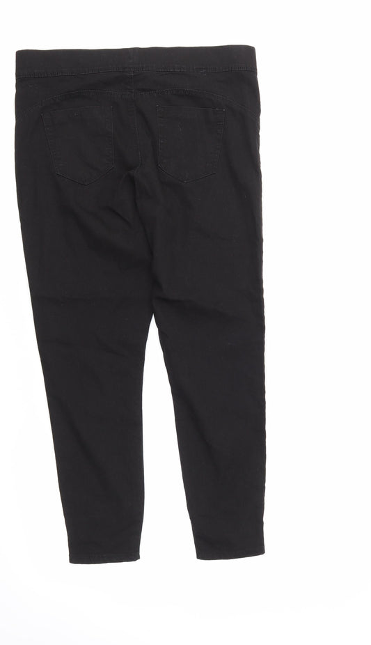 Denim & Co. Womens Black   Trousers  Size 16 L27 in