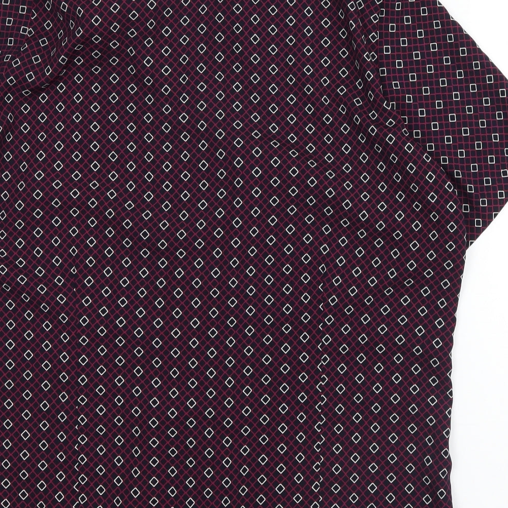 Womens UK Size 14 Vortex Purple Basic Button-Up
