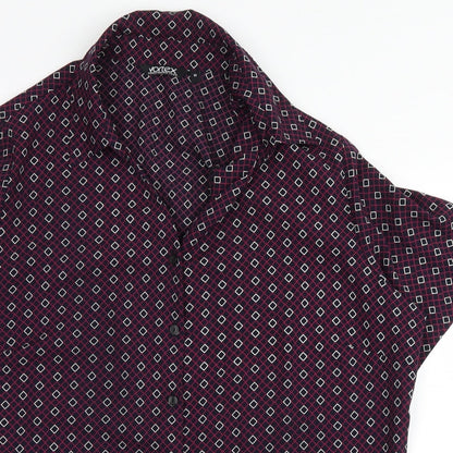 Womens UK Size 16 Vortex Purple Basic Button-Up
