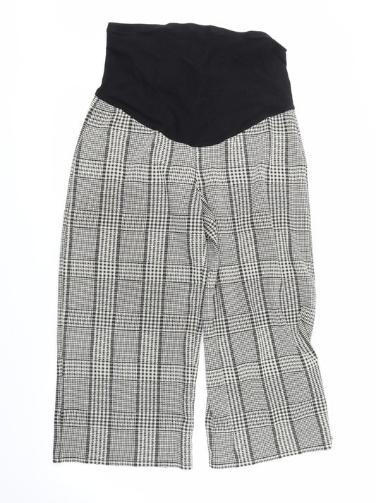 Womens UK Size M H&M Regular Fit Cropped Beige Trousers