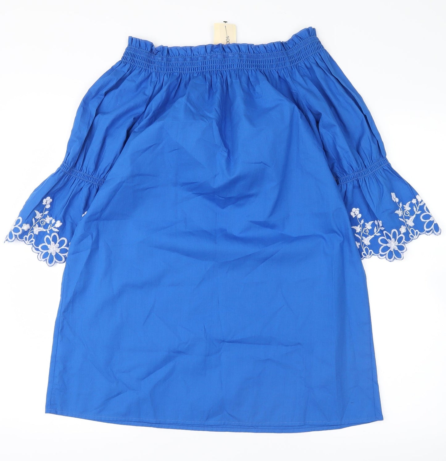 Womens UK Size 10 Papaya Blue Basic Blouse