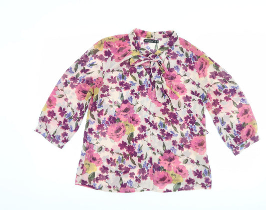 Atmosphere Womens Pink Floral  Basic Blouse Size 10