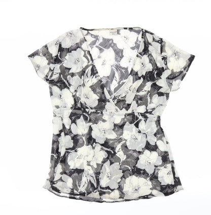 Womens UK Size XL Reflections Black Basic Blouse