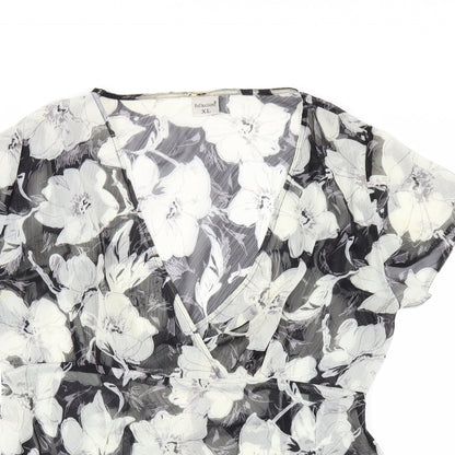 Womens UK Size XL Reflections Black Basic Blouse