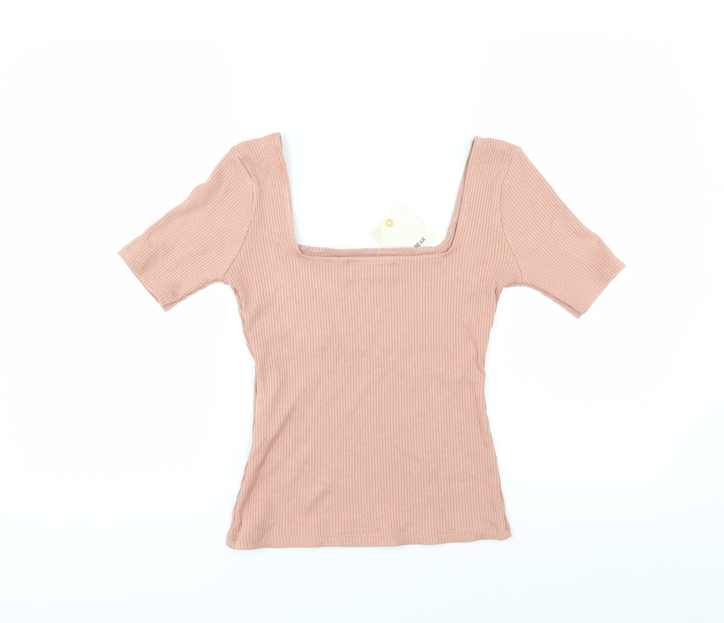 Womens UK Size L Pull&Bear Pink Cropped T-Shirt
