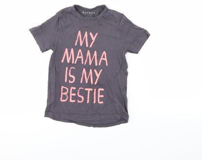 Nutmeg Girls Grey   Basic T-Shirt Size 4-5 Years  - my mama is my bestie