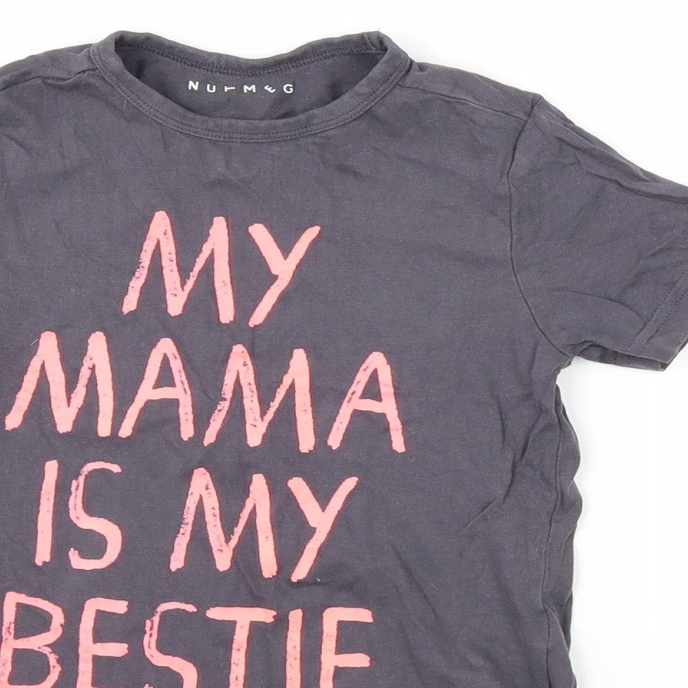 Nutmeg Girls Grey   Basic T-Shirt Size 4-5 Years  - my mama is my bestie