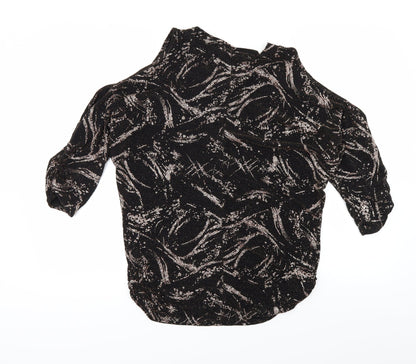 Quiz Womens Black Polka Dot  Basic T-Shirt Size 12  - Cut Out Shoulder