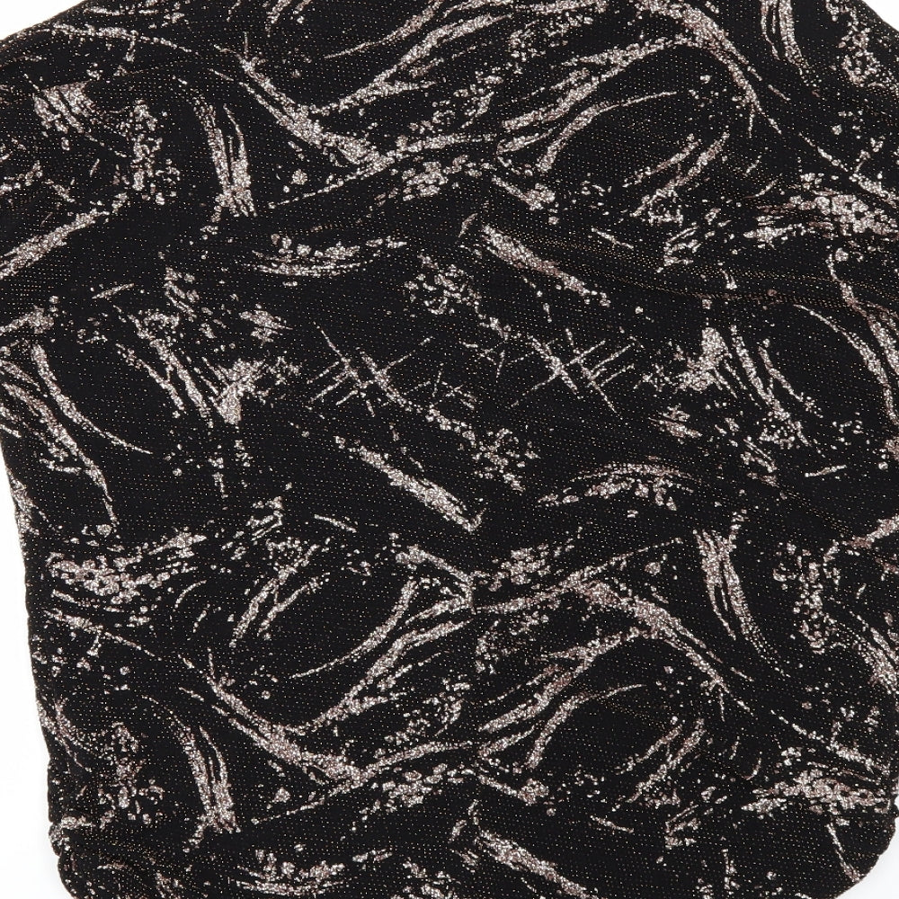 Quiz Womens Black Polka Dot  Basic T-Shirt Size 12  - Cut Out Shoulder