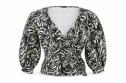 i aw it first Womens White Striped  Wrap T-Shirt Size 6
