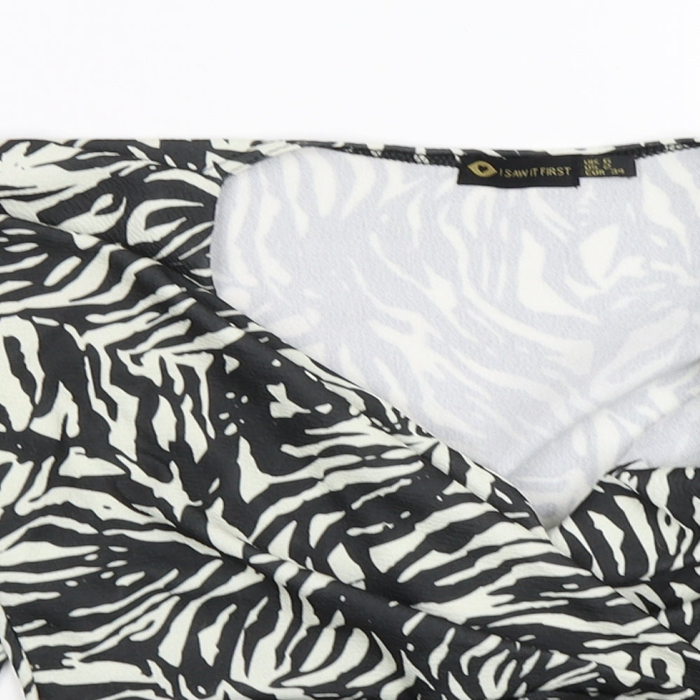 i aw it first Womens White Striped  Wrap T-Shirt Size 6