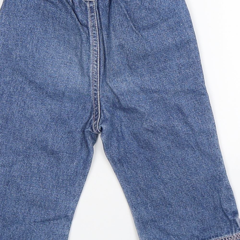morris mouse Girls Blue Floral Denim Pedal Pusher Jeans Size 3-6 Months
