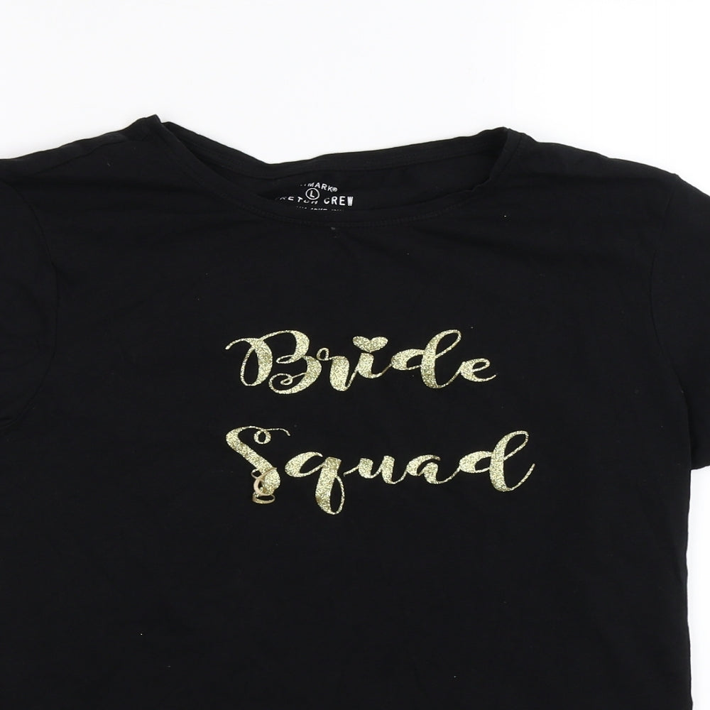 Primark Womens Black   Basic T-Shirt Size 14  - bridge squad