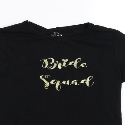 Primark Womens Black   Basic T-Shirt Size 14  - bridge squad