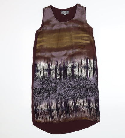 NEXT Womens Purple  Chiffon Tank Dress  Size 8  - woodland graphic