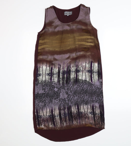 NEXT Womens Purple  Chiffon Tank Dress  Size 8  - woodland graphic