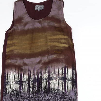 NEXT Womens Purple  Chiffon Tank Dress  Size 8  - woodland graphic