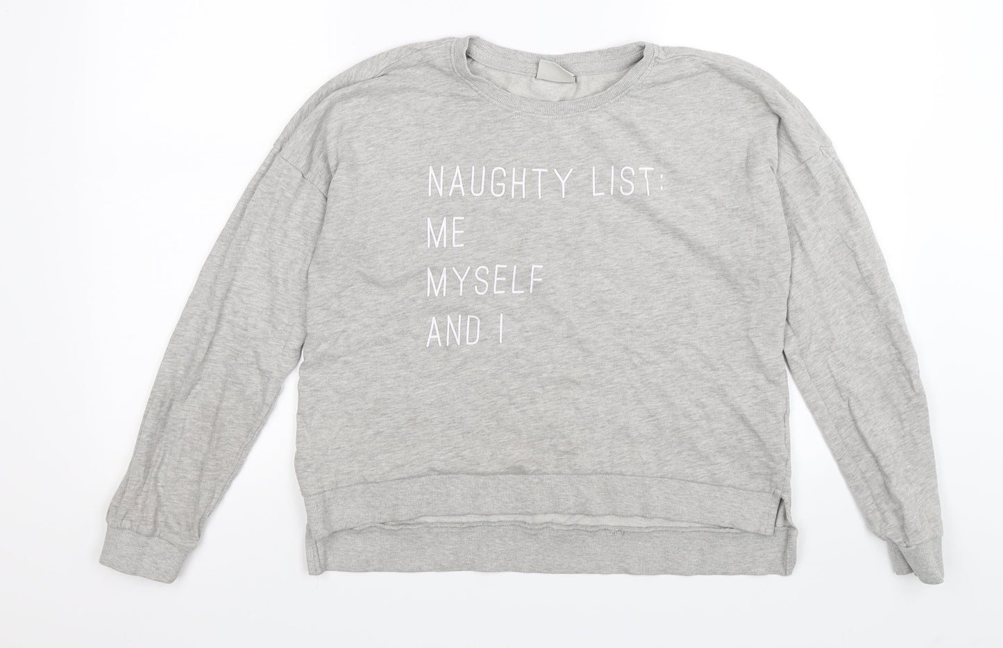 Only Womens Grey  Jersey Pullover Sweatshirt Size S  - naughty list