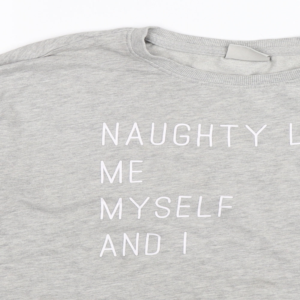 Only Womens Grey  Jersey Pullover Sweatshirt Size S  - naughty list
