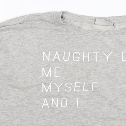 Only Womens Grey  Jersey Pullover Sweatshirt Size S  - naughty list