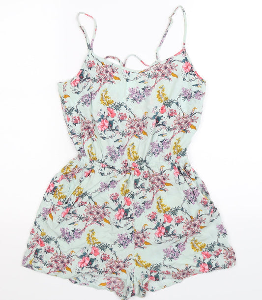 Divided Womens Green Flecked  Playsuit One-Piece Size 8