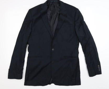 Mens UK Size 40 Lanificio Regular Blue Suit Jacket