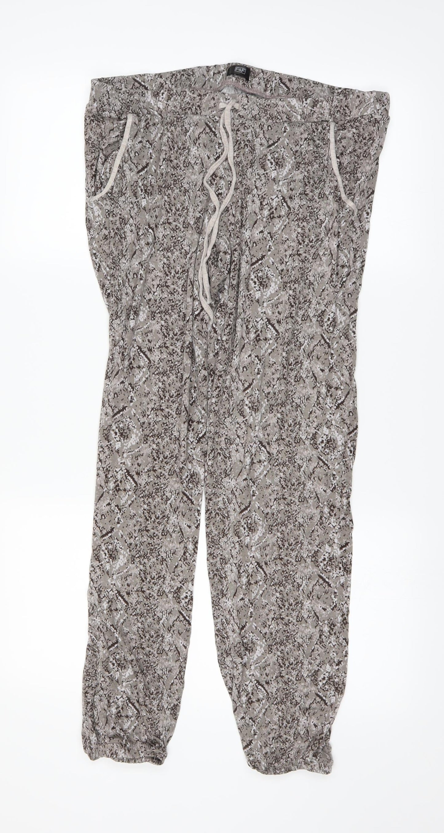 F&F Womens Brown   Trousers  Size 14 L24 in