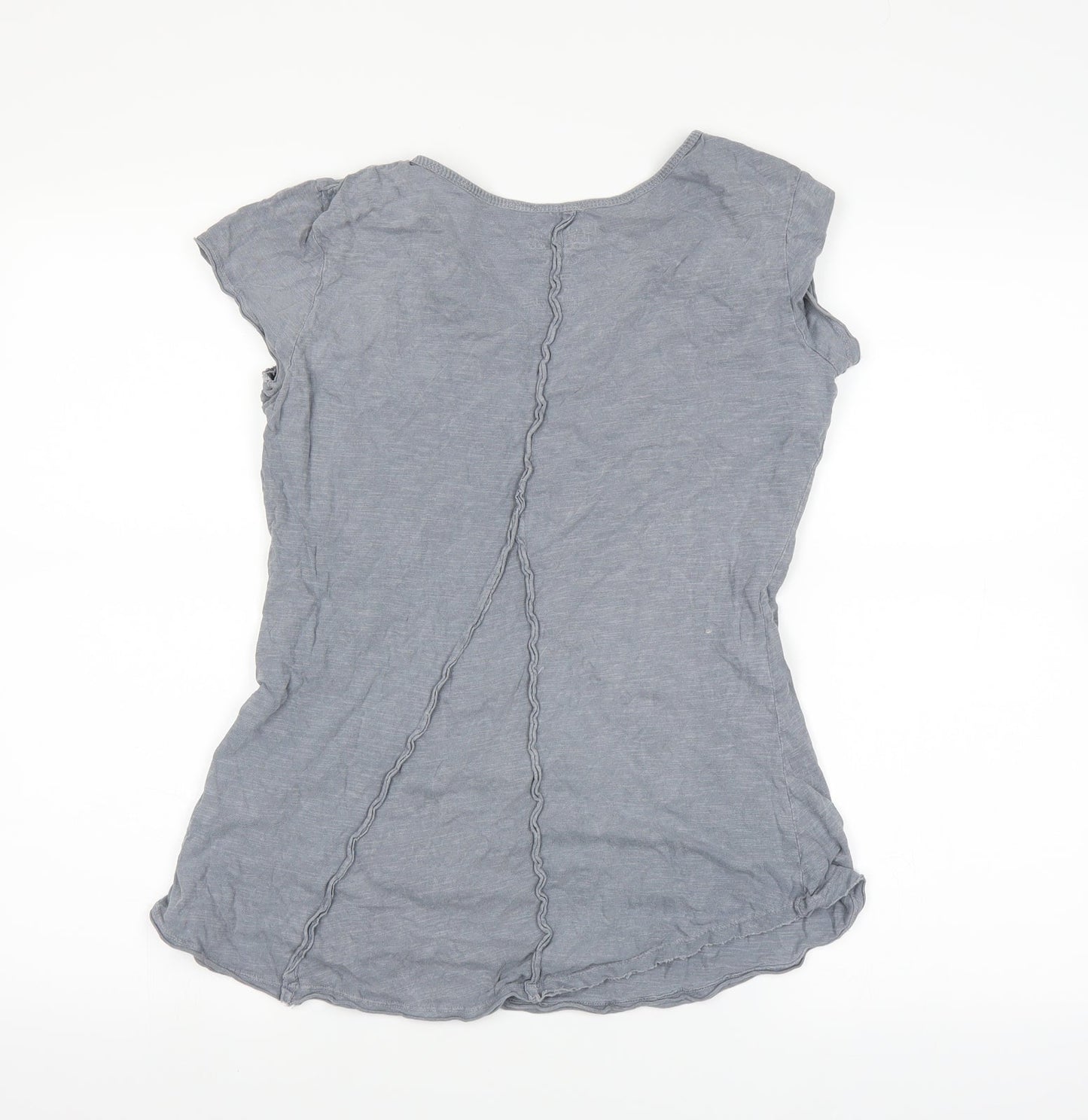 Womens UK Size S Hard Rock Grey Basic T-Shirt