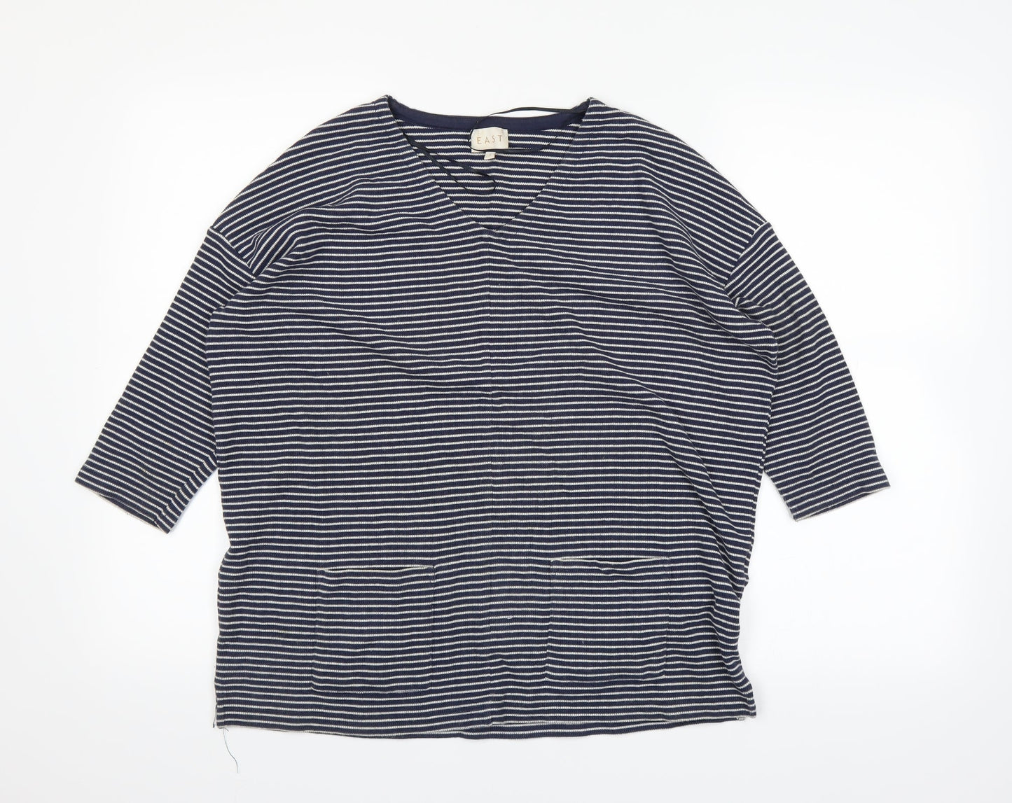 Womens UK Size S Easy Blue Basic T-Shirt