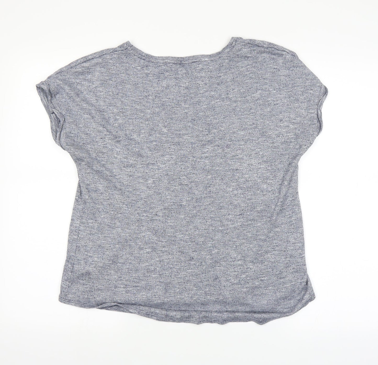 Womens UK Size 14 Papaya Blue Basic T-Shirt