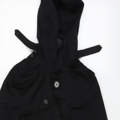 H&M Womens Black   Overcoat Coat Size S