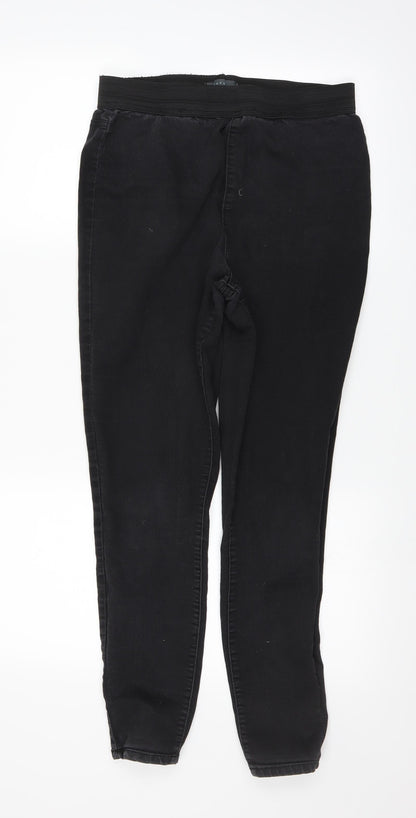 Womens UK Size 12 Papaya Regular Fit Skinny Black Jeans