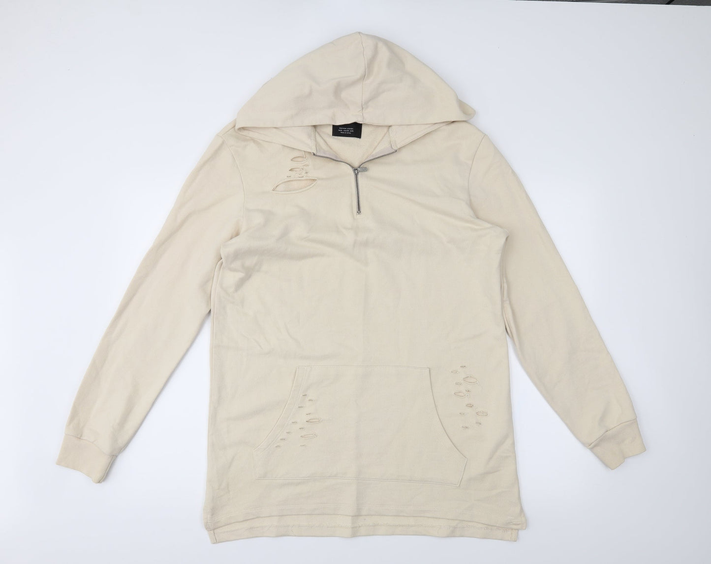 Bershka Mens Beige   Pullover Jumper Size M  - distressed