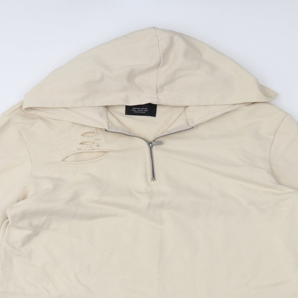 Bershka Mens Beige   Pullover Jumper Size M  - distressed