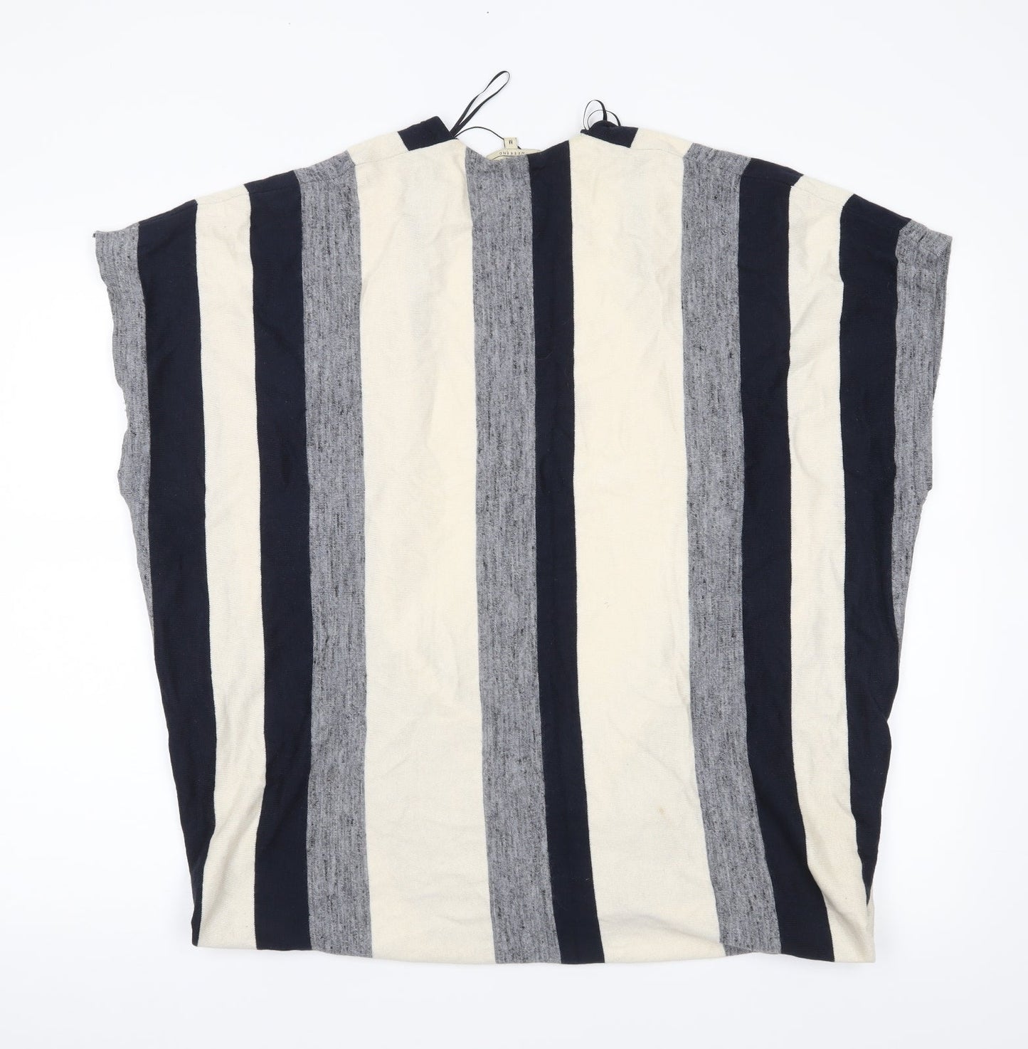 Papaya Womens Grey Striped  Cardigan Jumper Size M