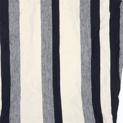 Papaya Womens Grey Striped  Cardigan Jumper Size M