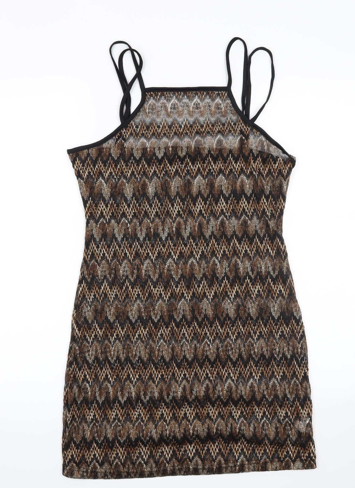 miss pretty world Womens Gold Chevron  Mini  Size 10