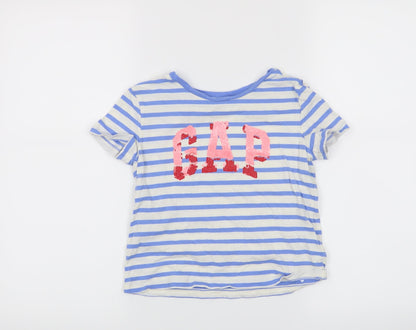 Gap Girls Blue Striped  Basic Casual Size S
